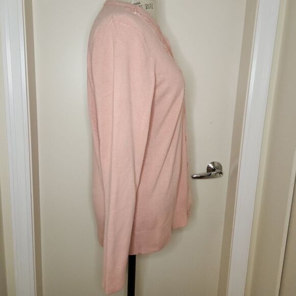 Pink Cardigan Beaded Floral Embroidery - Picture 3 of 9